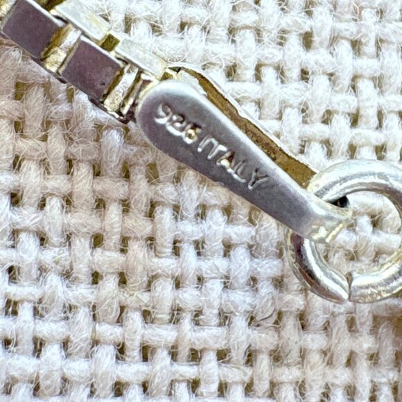 VTG Sterling Silver 925 Green Onyx Triangle Pendant Necklace Size 30" Length - Picture 7 of 14